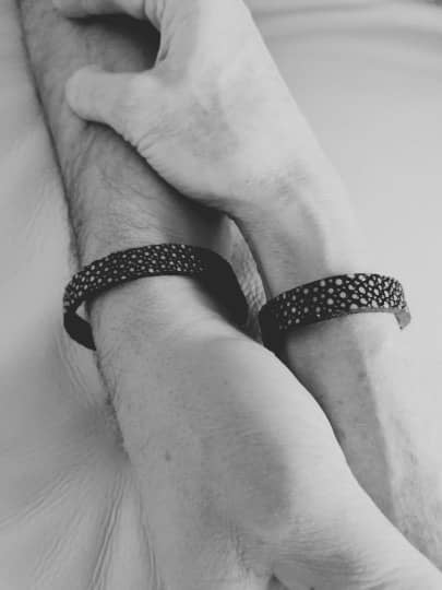 Bracelet en galuchat réversible pour homme et femme