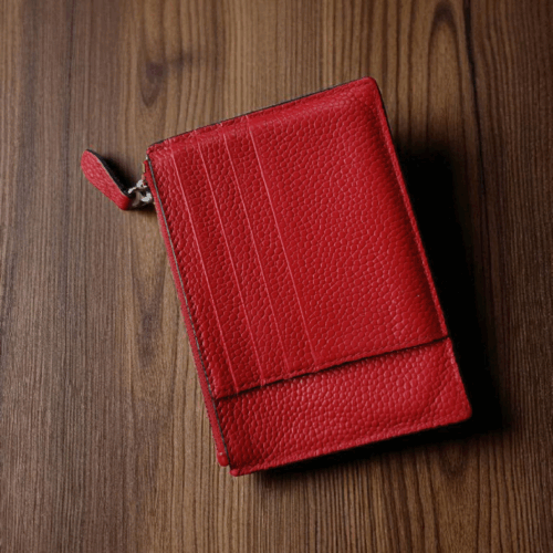Porte-feuille cuir rouge ninon lancel
