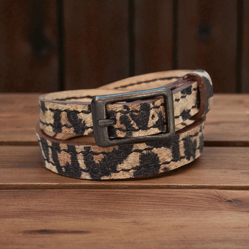 Bracelet en cuir motif léopard