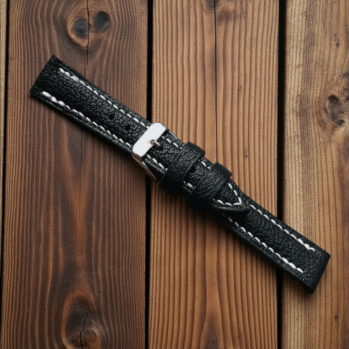 bracelet de montre en cuir noir